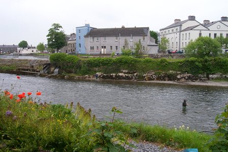 Angler in Corrib River; (c) 2000 Joe Desbonnet