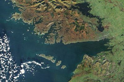 Galway Bay and the Aran Islands from space. Image courtesy Jacques Descloitres, NASA GSFC