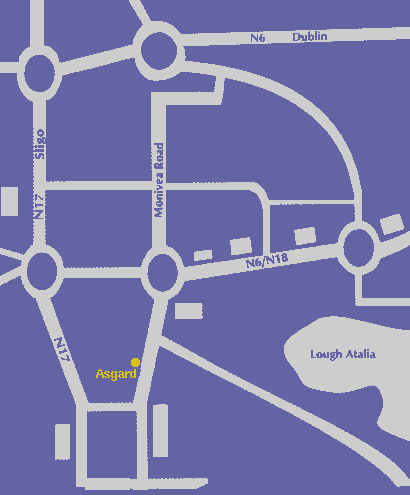 Map showing location of Asgard Guesthouse